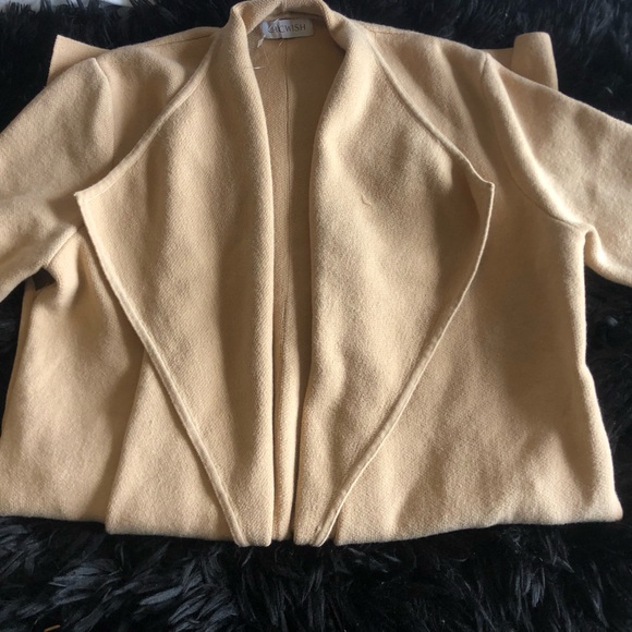 Light Tan Open Front Cardigan Coat - Picture 5 of 6